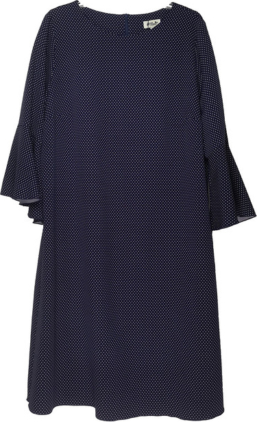 Granatowa sukienka Sklepfilloo z okrągłym dekoltem dla puszystych w stylu casual