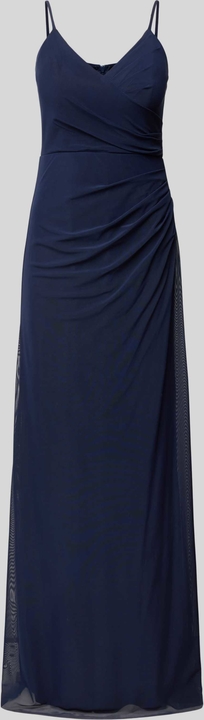 Granatowa sukienka Troyden Collection na ramiączkach z dekoltem w kształcie litery v z szyfonu