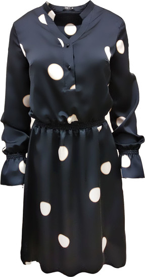 Granatowa sukienka Trynite z długim rękawem mini z tkaniny
