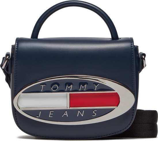 Granatowa torebka Tommy Jeans matowa średnia na ramię