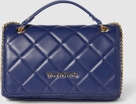 Granatowa torebka Valentino Bags pikowana na ramię mała