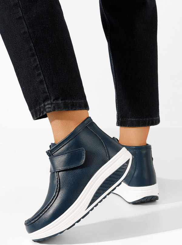 Granatowe botki Zapatos w stylu casual