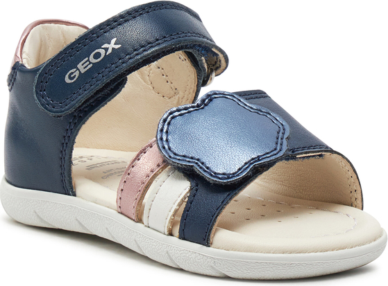 Granatowe buty dziecięce letnie Geox dla dziewczynek na rzepy