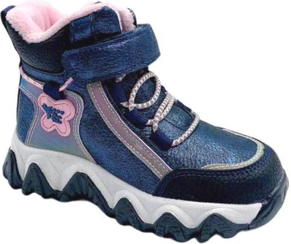 Granatowe buty dziecięce zimowe Clibee na rzepy