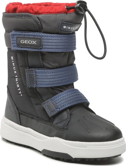 Granatowe buty dziecięce zimowe Geox na rzepy