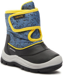 Granatowe buty dziecięce zimowe Geox na rzepy dla chłopców