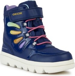 Granatowe buty dziecięce zimowe Geox sznurowane