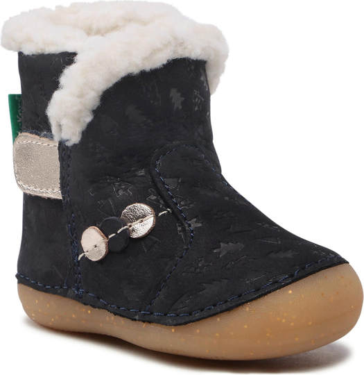 Granatowe buty dziecięce zimowe Kickers na zamek