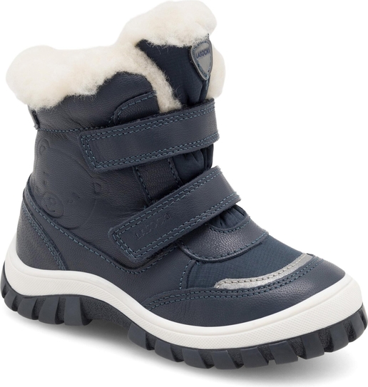 Granatowe buty dziecięce zimowe Lasocki Kids na rzepy
