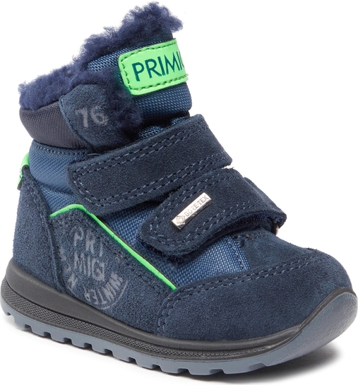 Granatowe buty dziecięce zimowe Primigi z goretexu na rzepy
