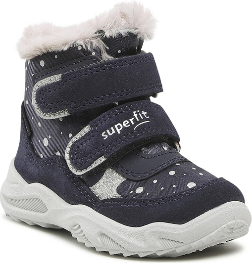 Granatowe buty dziecięce zimowe Superfit z goretexu na rzepy