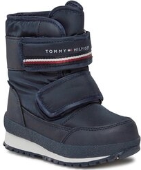 Granatowe buty dziecięce zimowe Tommy Hilfiger na rzepy
