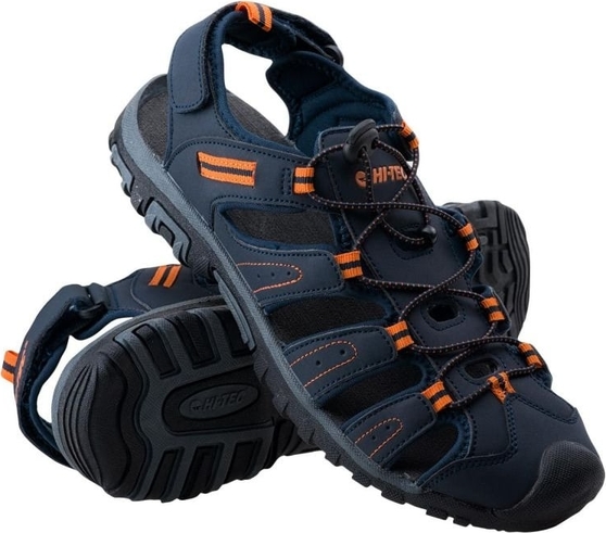 Granatowe buty letnie męskie Hi-Tec sznurowane w sportowym stylu