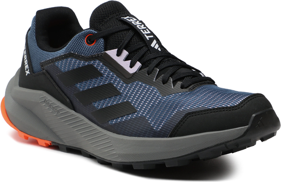Granatowe buty sportowe Adidas w sportowym stylu sznurowane terrex