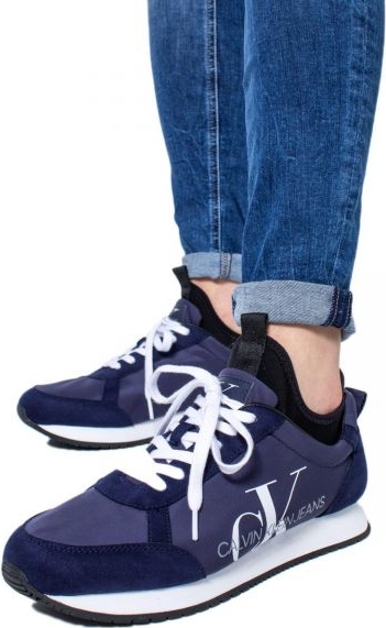 Granatowe buty sportowe Calvin Klein sznurowane