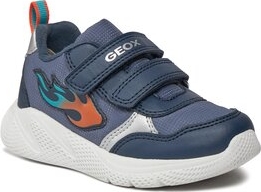 Granatowe buty sportowe dziecięce Geox na rzepy dla chłopców