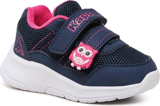 Granatowe buty sportowe dziecięce Kappa na rzepy dla dziewczynek