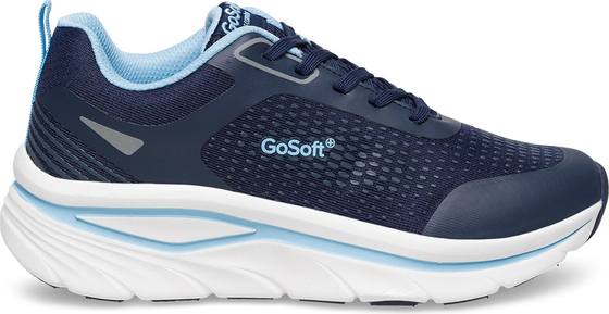 Granatowe buty sportowe Go Soft w sportowym stylu sznurowane z płaską podeszwą