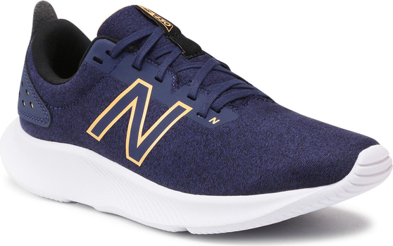 Granatowe buty sportowe New Balance z płaską podeszwą sznurowane w sportowym stylu