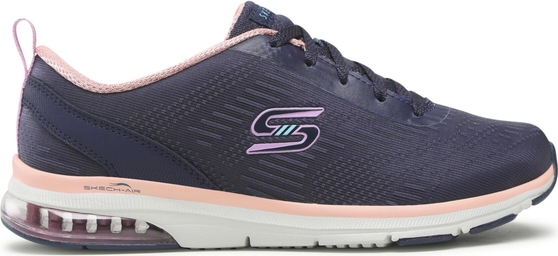 Granatowe buty sportowe Skechers sznurowane w sportowym stylu