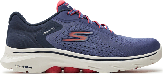 Granatowe buty sportowe Skechers sznurowane w sportowym stylu