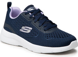Granatowe buty sportowe Skechers sznurowane w sportowym stylu z płaską podeszwą