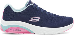 Granatowe buty sportowe Skechers z płaską podeszwą sznurowane