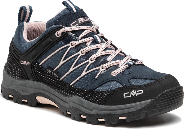 Granatowe buty trekkingowe CMP z płaską podeszwą sznurowane