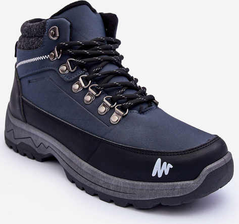 Granatowe buty trekkingowe Pg3 sznurowane
