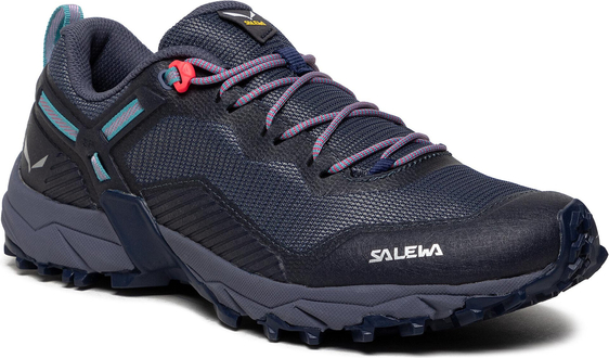 Granatowe buty trekkingowe Salewa z płaską podeszwą