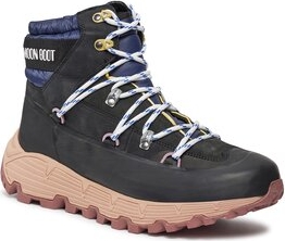 Granatowe buty zimowe Moon Boot w sportowym stylu