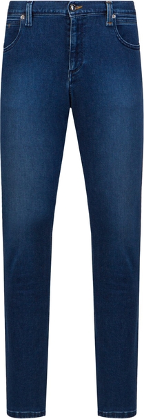 Granatowe jeansy Alberto w stylu casual