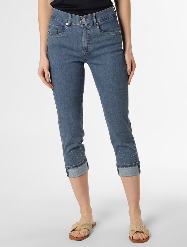 Granatowe jeansy Anna Montana z bawełny w street stylu
