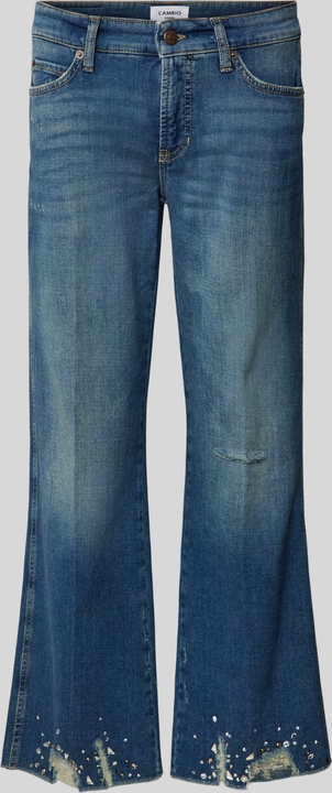 Granatowe jeansy Cambio w stylu casual z bawełny