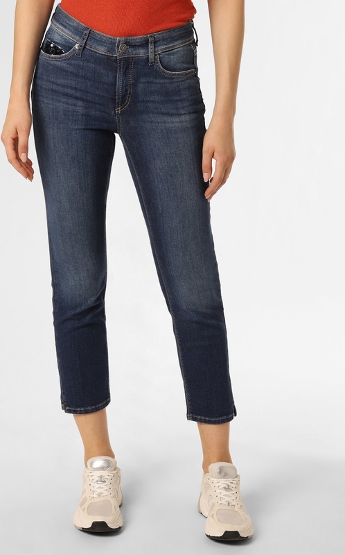Granatowe jeansy Cambio z bawełny w stylu casual