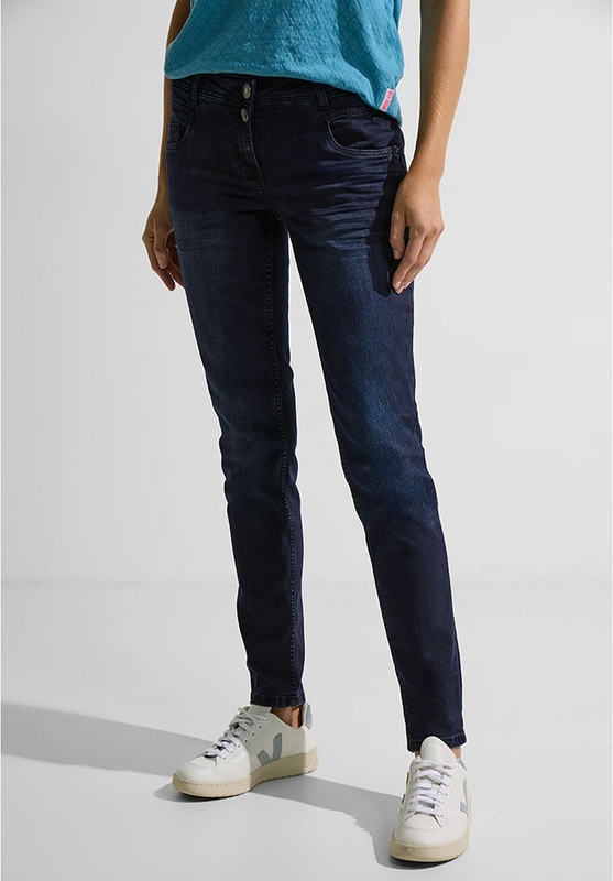 Granatowe jeansy Cecil w stylu casual