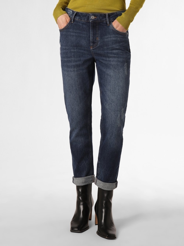 Granatowe jeansy comma, z bawełny