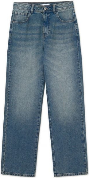 Granatowe jeansy Cropp w street stylu z bawełny