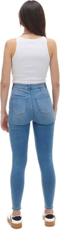 Granatowe jeansy Cropp z tkaniny