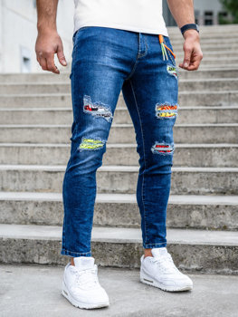 Granatowe jeansy Denley z jeansu