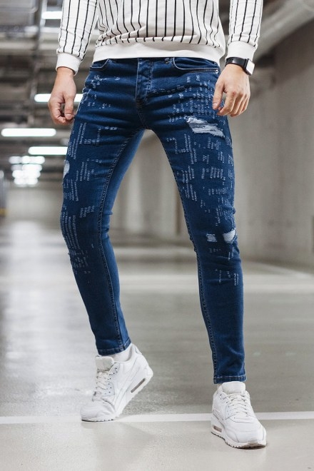 Granatowe jeansy Duuf