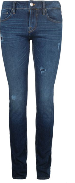 Granatowe jeansy Guess w street stylu