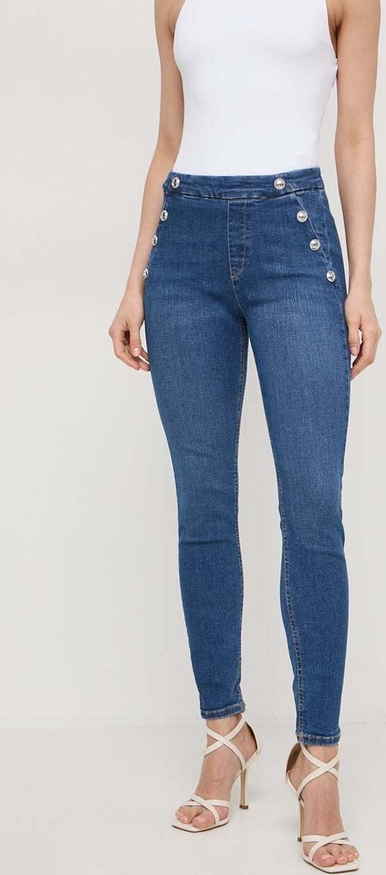 Granatowe jeansy Guess z bawełny