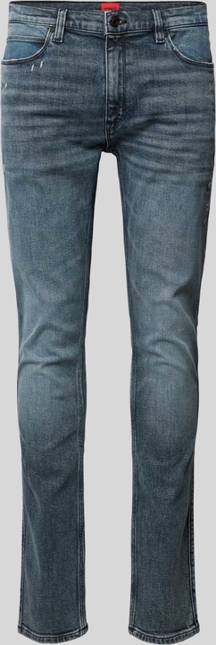 Granatowe jeansy Hugo Boss z bawełny