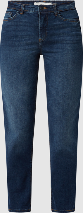 Granatowe jeansy Ichi w stylu casual z bawełny