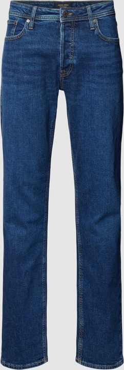 Granatowe jeansy Jack & Jones w stylu casual z bawełny
