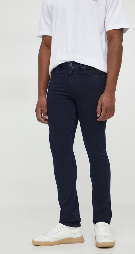 Granatowe jeansy Karl Lagerfeld w stylu casual