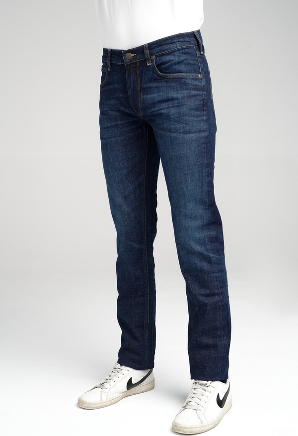 Granatowe jeansy Lee z jeansu