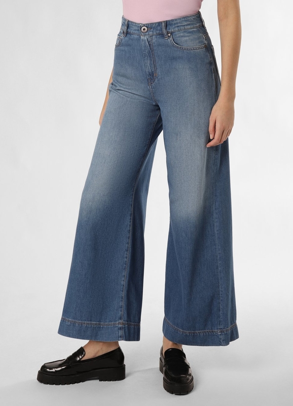 Granatowe jeansy MaxMara w stylu vintage z bawełny
