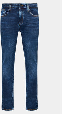 Granatowe jeansy MODIVO w street stylu
